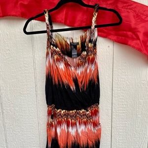 Bisou Bisou Black and Orange Romper